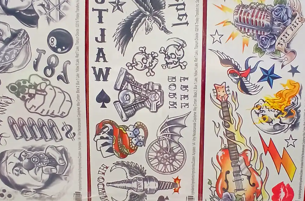 Tattoosheets met verschillende ontwerpen